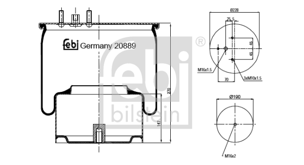 Пневморесори FB 20889 для DAF 85 CF FAD 85 CF 340